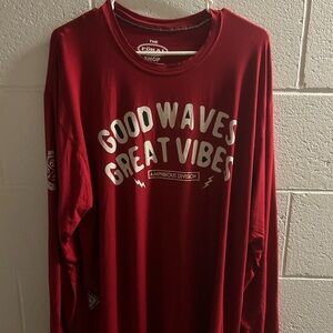 Fokai Amphibious Division Red LS Men's XXL Good Waves Good Vibes T-Shirt